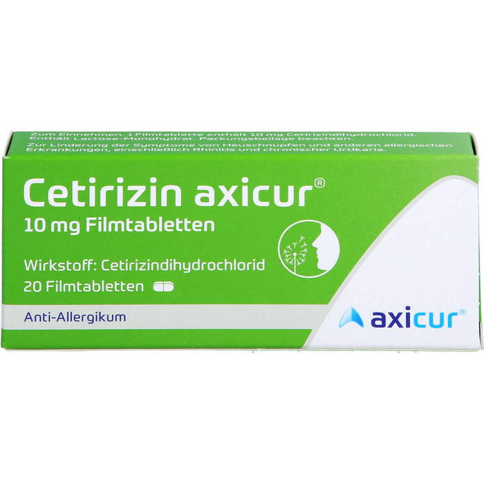 Axicur Cetirizin 10 mg Filmtabletten bei Allergien, 20 St. Tabletten