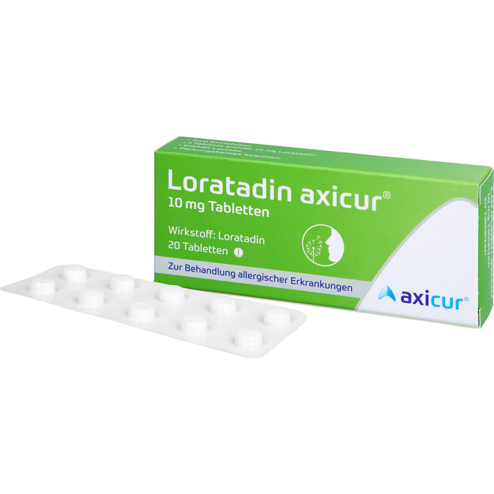 Loratadin axicur 10 mg Tabletten bei allergischen Erkrankungen, 20 St. Tabletten