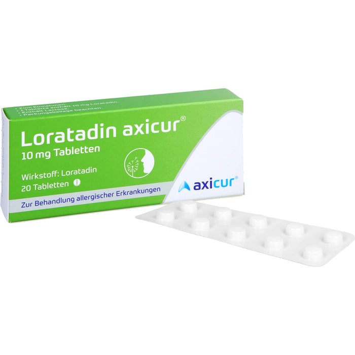 Loratadin axicur 10 mg Tabletten bei allergischen Erkrankungen, 20 St. Tabletten