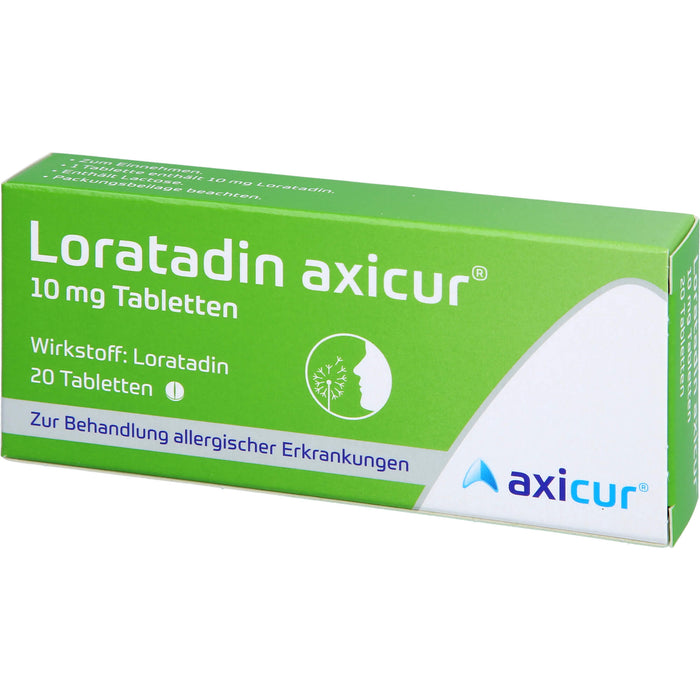 Loratadin axicur 10 mg Tabletten bei allergischen Erkrankungen, 20 St. Tabletten