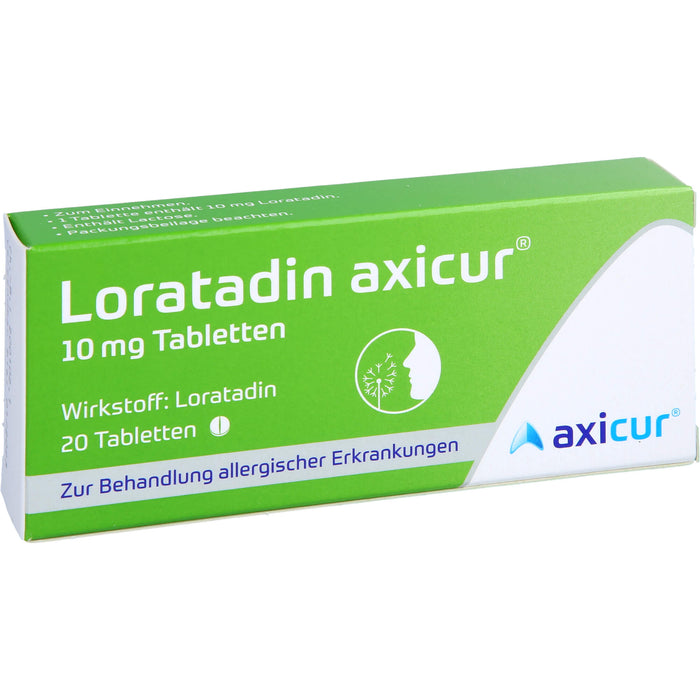 Loratadin axicur 10 mg Tabletten bei allergischen Erkrankungen, 20 St. Tabletten