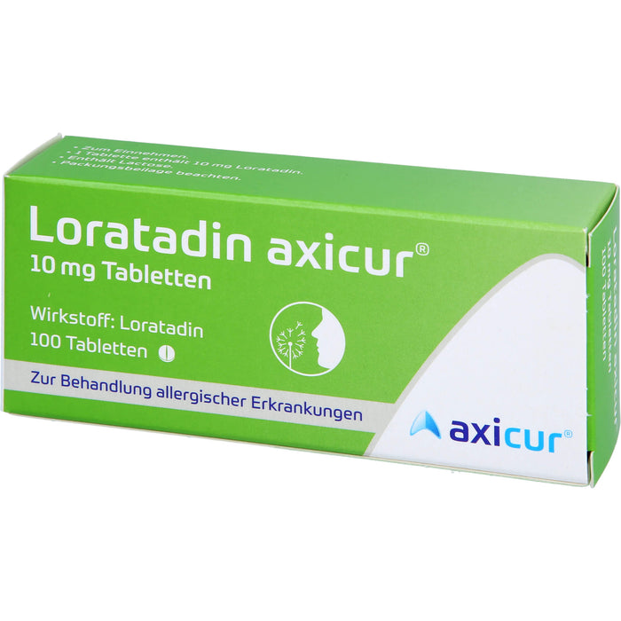 Loratadin axicur 10 mg Tabletten bei allergischen Erkrankungen, 100 St. Tabletten