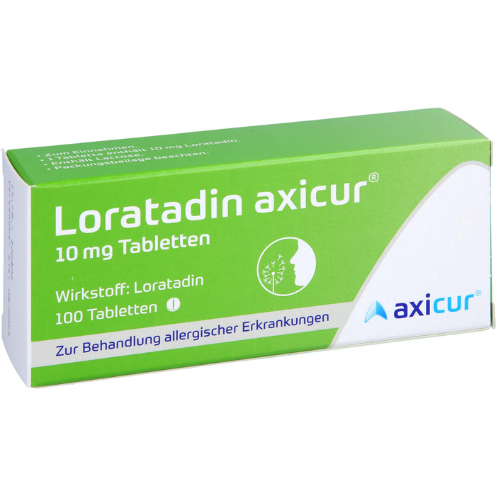 Loratadin axicur 10 mg Tabletten bei allergischen Erkrankungen, 100 St. Tabletten