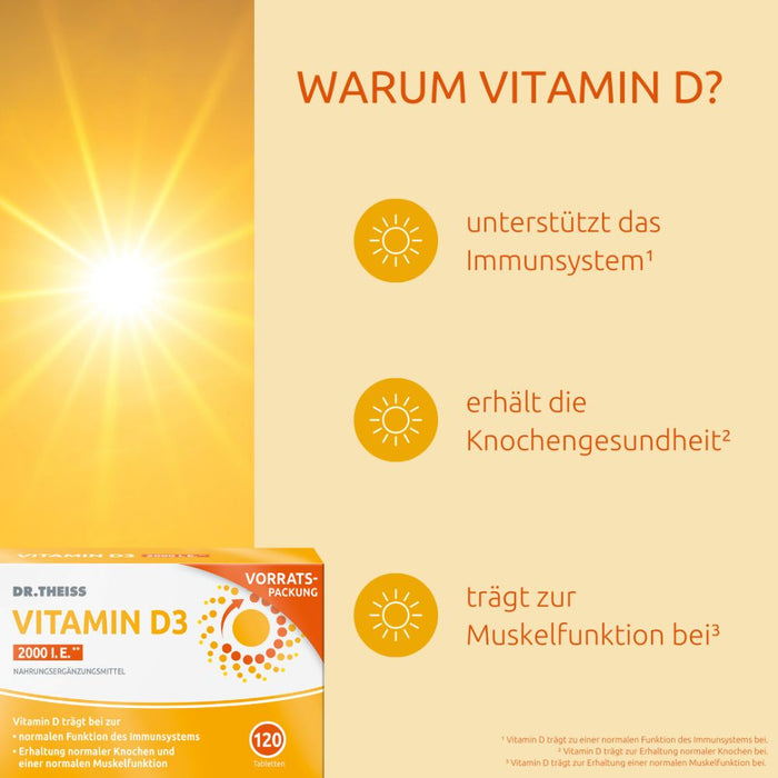 Dr. THEISS Vitamin D3 2000 I.E., 120 St. Tabletten
