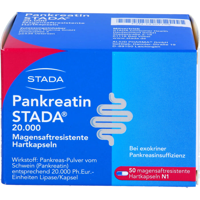 Pankreatin STADA 20.000, Magensaftresistente Hartkapseln, 50 St HKM