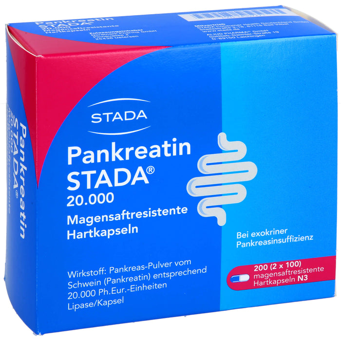 STADA Pankreatin 20.000 Hartkapseln bei exokriner Pankreasinsuffizienz, 200 St. Kapseln
