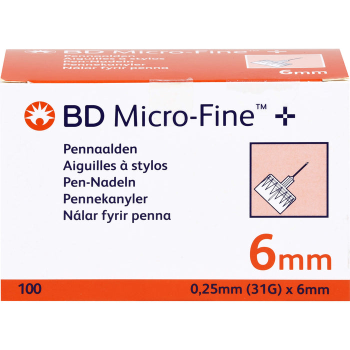 BD Micro Fine+ Pen Nadeln 0,25x6mm 31G, 100 St KAN