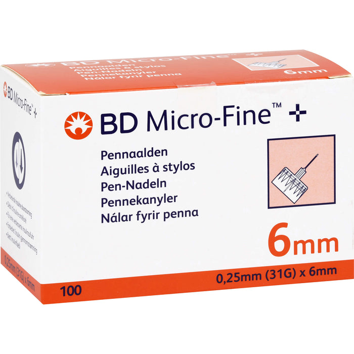 BD Micro Fine+ Pen Nadeln 0,25x6mm 31G, 100 St KAN