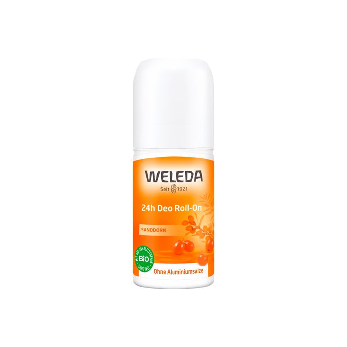 WELEDA 24h Deo Roll-On Sanddorn ohne Aluminiumsalze, 50 ml Lösung