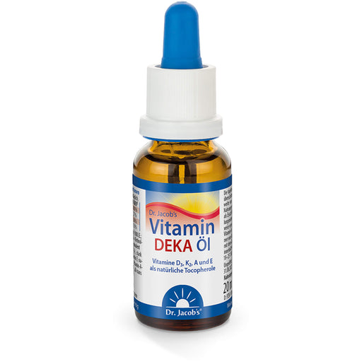 Dr. Jacob's Vitamin DEKA Öl D3 + K2 + A + E Tropfen, 20 ml Lösung