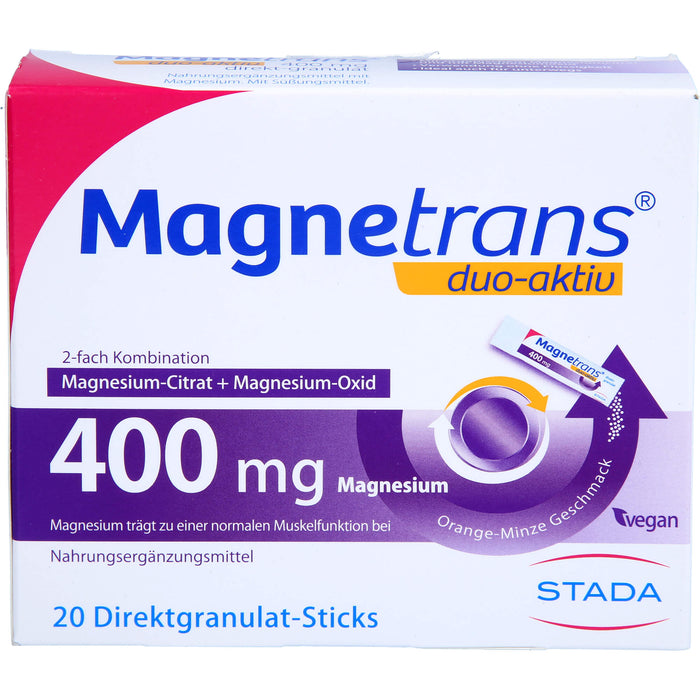 Magnetrans duo-aktiv 400 mg Magnesium Direktgranulat-Sticks, 20 St. Beutel