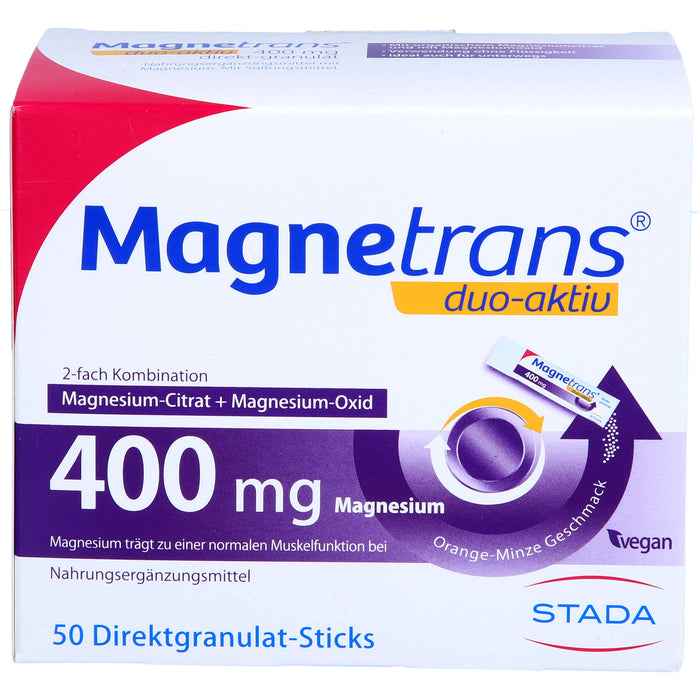 Magnetrans duo-aktiv 400 mg Magnesium Direktgranulat-Sticks, 50 St. Beutel