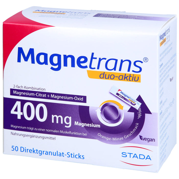 Magnetrans duo-aktiv 400 mg Magnesium Direktgranulat-Sticks, 50 St. Beutel