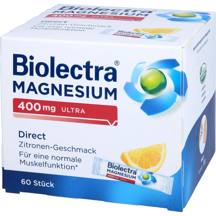 Biolectra® MAGNESIUM 400 mg ultra Direct Zitrone, 60 St. Beutel