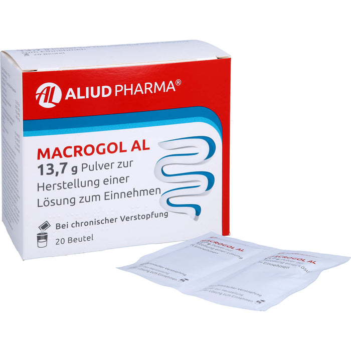 Macrogol AL Pulver bei chronischer Verstopfung mit Zitronenaroma, 20 St. Pulver