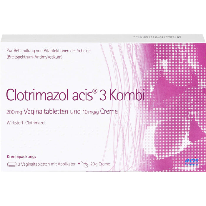 Clotrimazol acis® 3 Kombi, 200 mg Vaginaltabletten und 10 mg/g Creme, 1 St. Kombipackung
