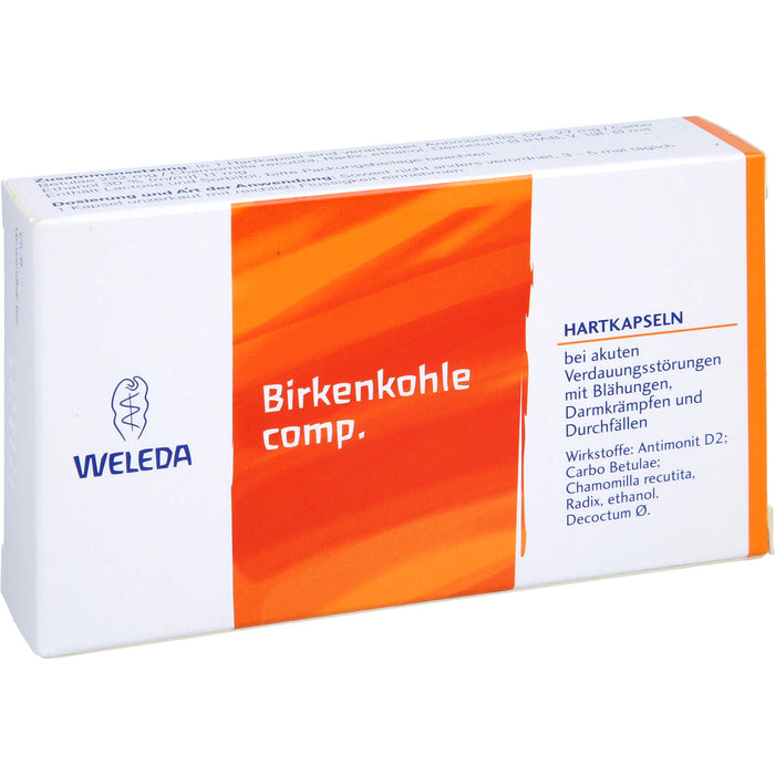 WELEDA Birkenkohle comp. Hartkapseln bei akuten Verdauungsstörungen, 20 St. Kapseln