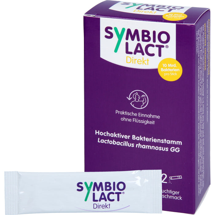 SymbioLact Direkt Sticks mit 10 Mrd. Lactobacillus rhamnosus GG mit fruchtigem Geschmack, 12 St. Sticks