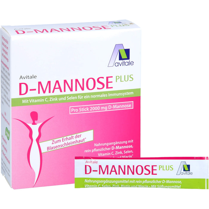 Avitale 2000 mg D-Mannose Portionssticks zum Erhalt der Blasenschleimhaut, 15 St. Beutel
