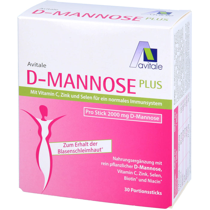 Avitale D-Mannose Plus 2000 mg Granulat zum Erhalt der Blasenschleimhaut, 30 St. Sticks