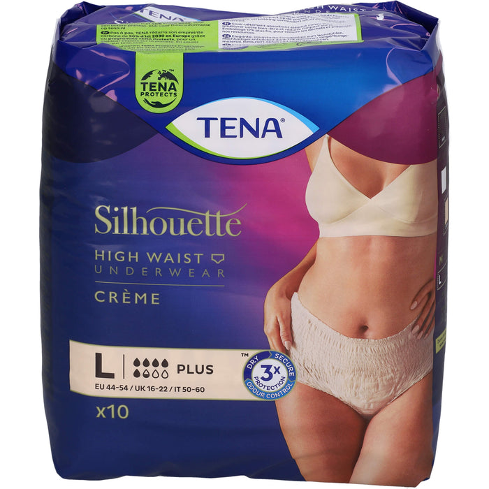 TENA Silhouette Plus Creme L Inkontinenz Pants, 10 St
