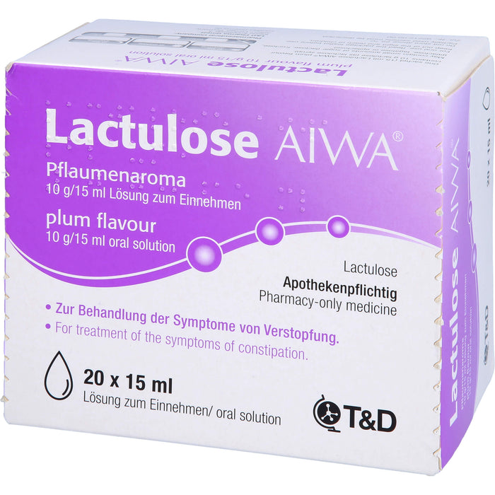 AIWA Lactulose 10 g/15 ml Lösung mit Pflaumenaroma, 20 St. Beutel