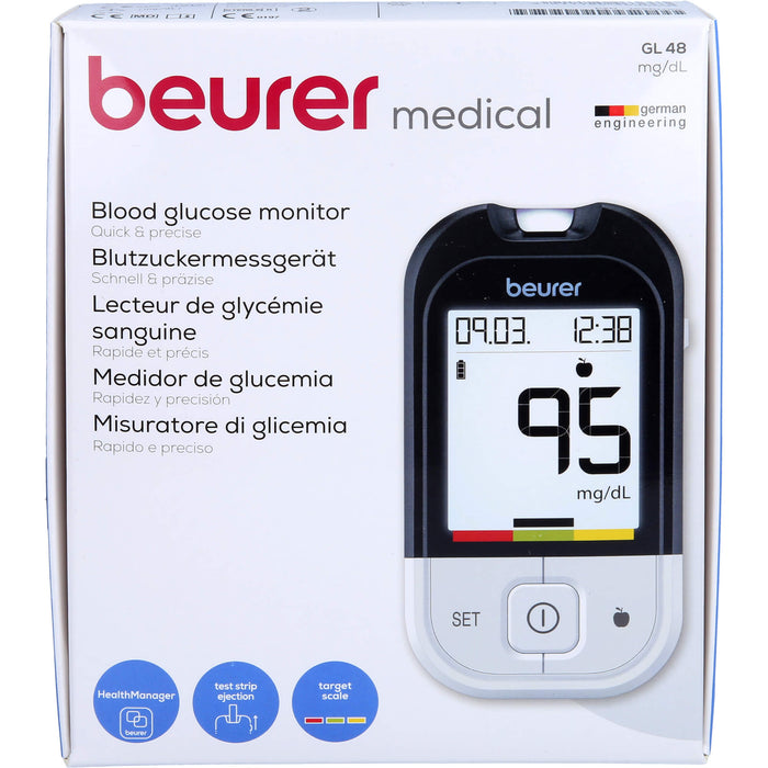 BEURER GL48 mg Blutzuckermessgerät mg/dl, 1 St 
