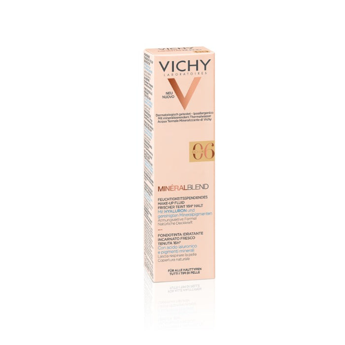 VICHY Minéralblend feuchtigkeitsspendendes Make-up Fluid mit Hyaluron 06 Dune, 30 ml Lösung