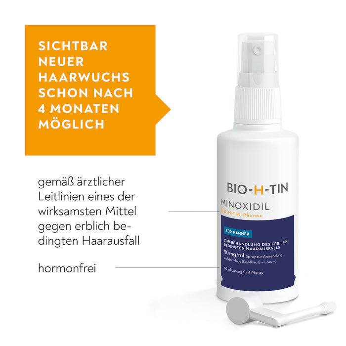 BIO-H-TIN Minoxidil Spray für Männer, 180 ml Solution