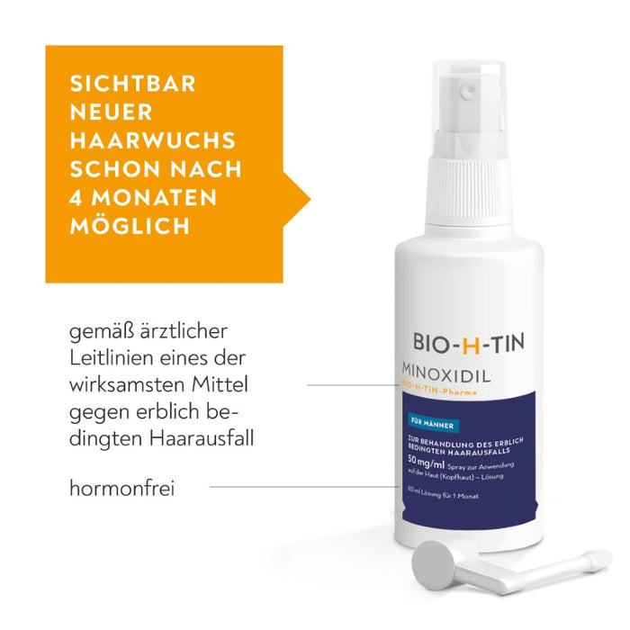 BIO-H-TIN Minoxidil Spray für Männer, 180 ml Solution