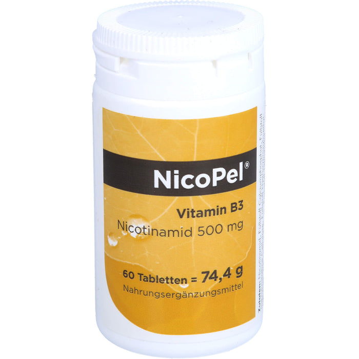 NicoPel Nicotinamid 500 mg Vitamin B3 Tabletten, 60 St. Tabletten