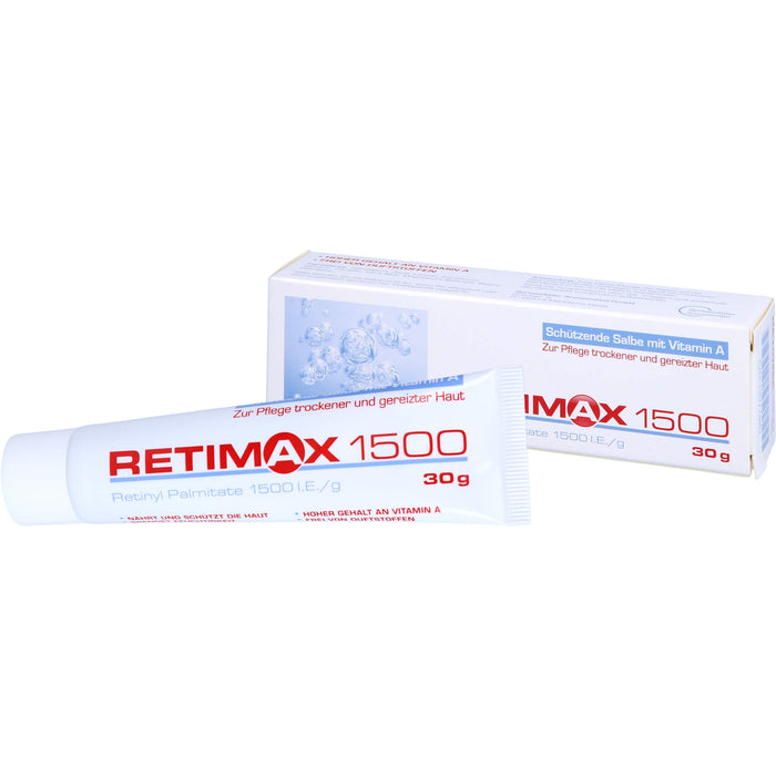 Retimax 1500 schützende Salbe mit Vitamin A bei trockener und gereizter Haut, 30 g Salbe