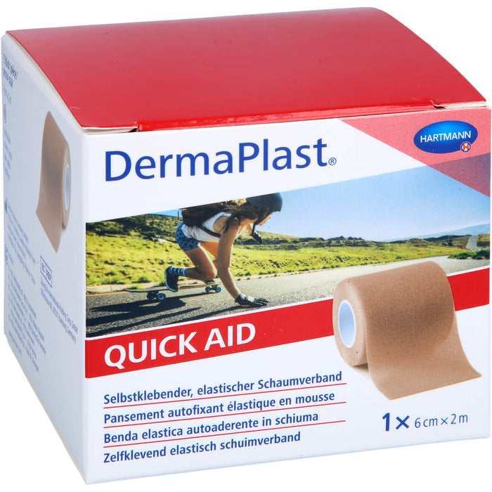 DermaPlast Quick Aid selbstklebender, elastischer Schaumverband 6 cm x 2 m hautfarben, 1 St. Verband
