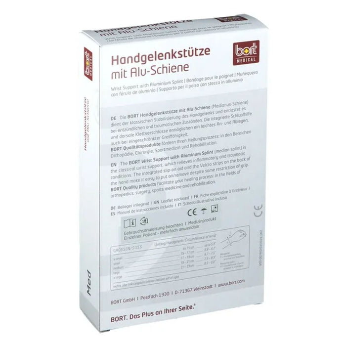 BORT Handgelenkstütze mit Alu-Schiene links Gr. M blau, 1 St. Bandage