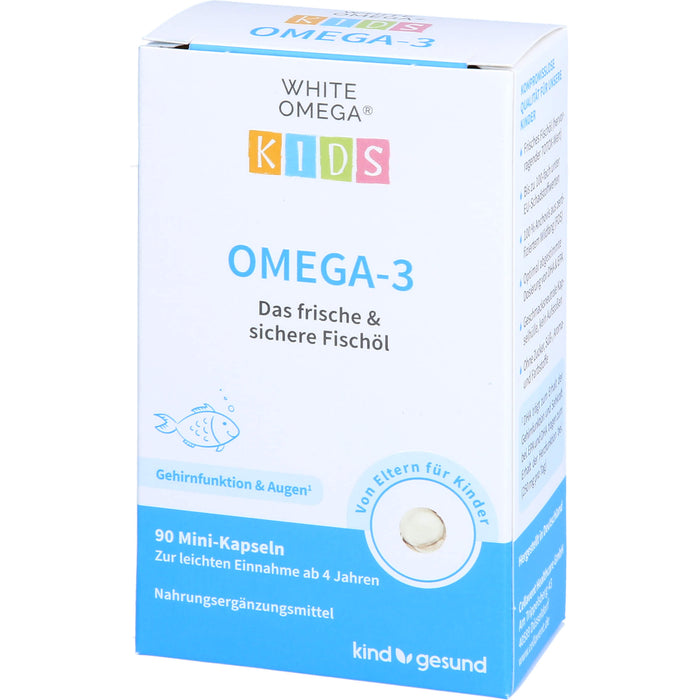 WHITE OMEGA Kids Reine Omega-3-Fischöl-Kapseln, 90 St. Kapseln