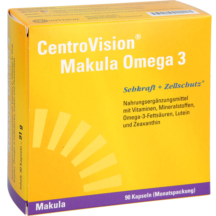 CentroVision Makula Omega 3 Kapseln für Sehkraft und Zellschutz, 90 St. Kapseln