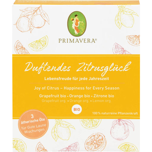 PRIMAVERA Set Duftendes Zitrusglück bio Grapefruit, Orange und Zitrone, 15 ml Lösung