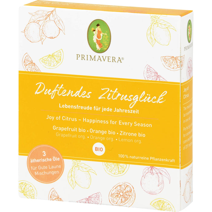 PRIMAVERA Set Duftendes Zitrusglück bio Grapefruit, Orange und Zitrone, 15 ml Lösung