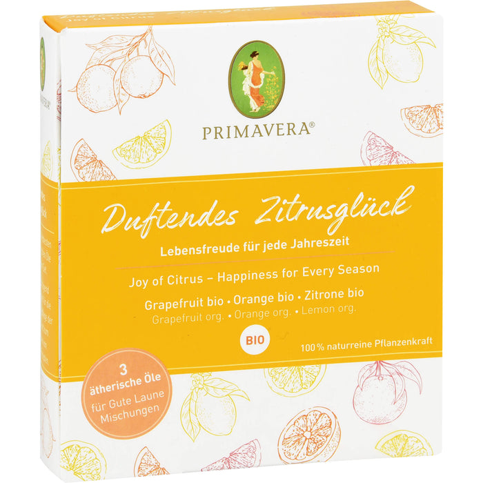 PRIMAVERA Set Duftendes Zitrusglück bio Grapefruit, Orange und Zitrone, 15 ml Lösung