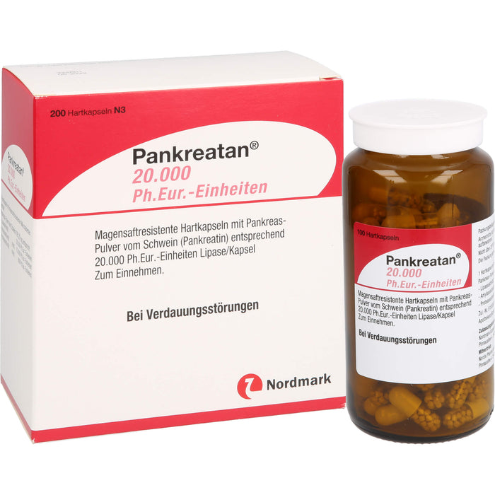 Pankreatan 20.000 Ph.Eur.-Einheiten Hartkapseln bei Verdauungsstörungen, 200 St. Kapseln