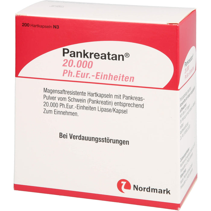 Pankreatan 20.000 Ph.Eur.-Einheiten Hartkapseln bei Verdauungsstörungen, 200 St. Kapseln