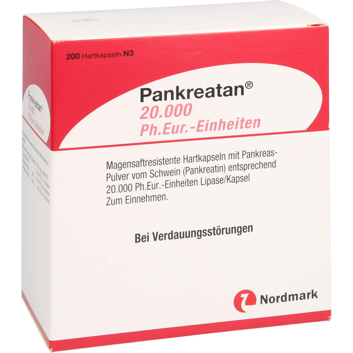 Pankreatan 20.000 Ph.Eur.-Einheiten Hartkapseln bei Verdauungsstörungen, 200 St. Kapseln