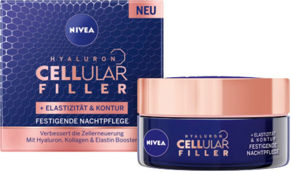 NIVEA Hyaluron Cellular Filler Elastizität & Kontur festigende anti-age Nachtpflege, 50.0 ml Creme