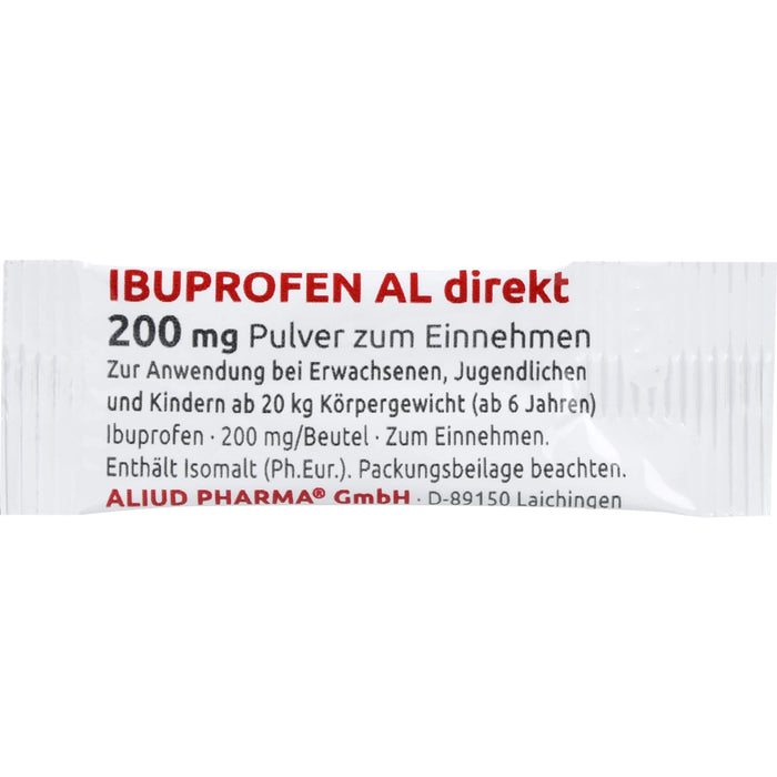 AL Ibuprofen direkt 200 mg Pulver bei Schmerzen und Fieber, 20 St. Pulver