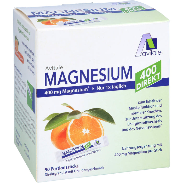 Avitale Magnesium 400 Direktgranulat Orange, 50 St. Beutel