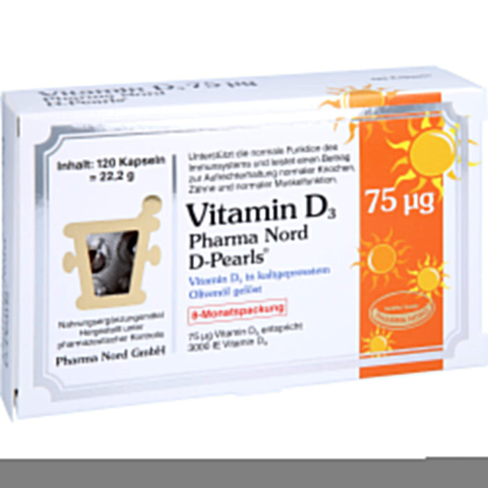 Pharma Nord Vitamin D3 75 ug D-Pearls Kapseln, 120 St. Kapseln