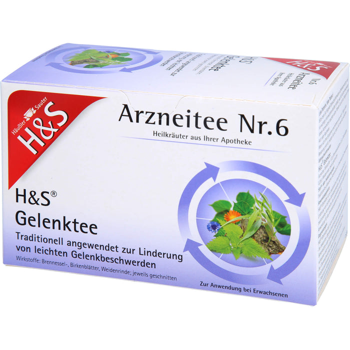 H&S Arzneitee Nr. 6 Gelenktee zur Linderung von leichten Gelenkbeschwerden, 20 St. Filterbeutel