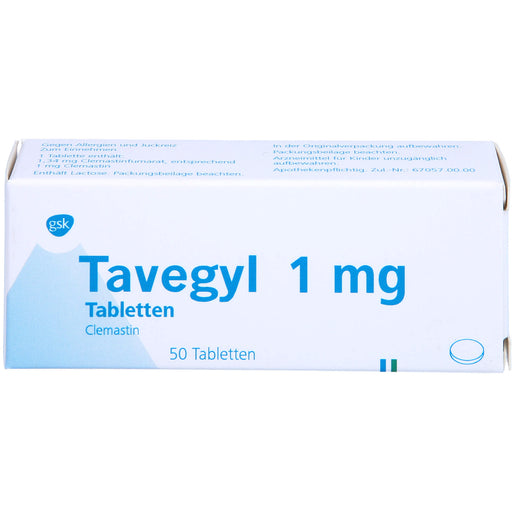Tavegyl 1 mg Tabletten bei Allergien, 50 St. Tabletten