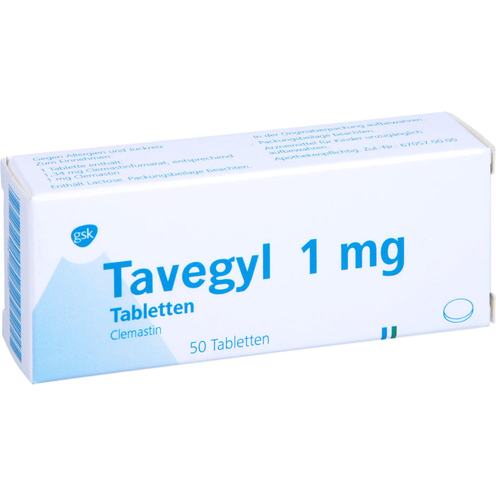 Tavegyl 1 mg Tabletten bei Allergien, 50 St. Tabletten