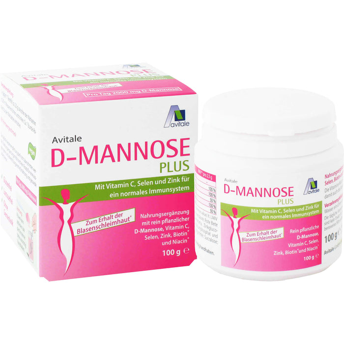 D-Mannose Plus 2000mg + Vitamine und Mineralstoffe, 100 g PUL